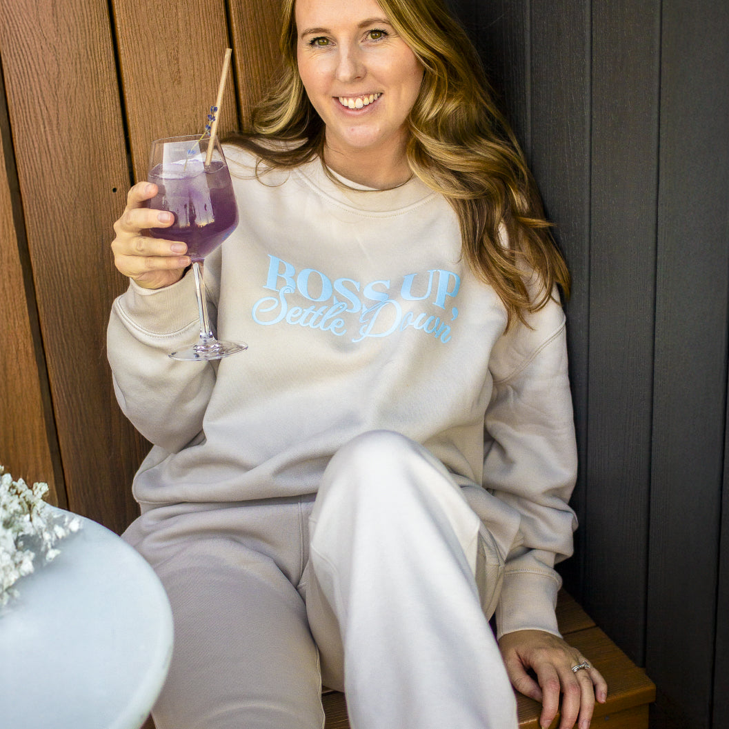 Boss Up, Settle Down Bride Puff Print Crewneck