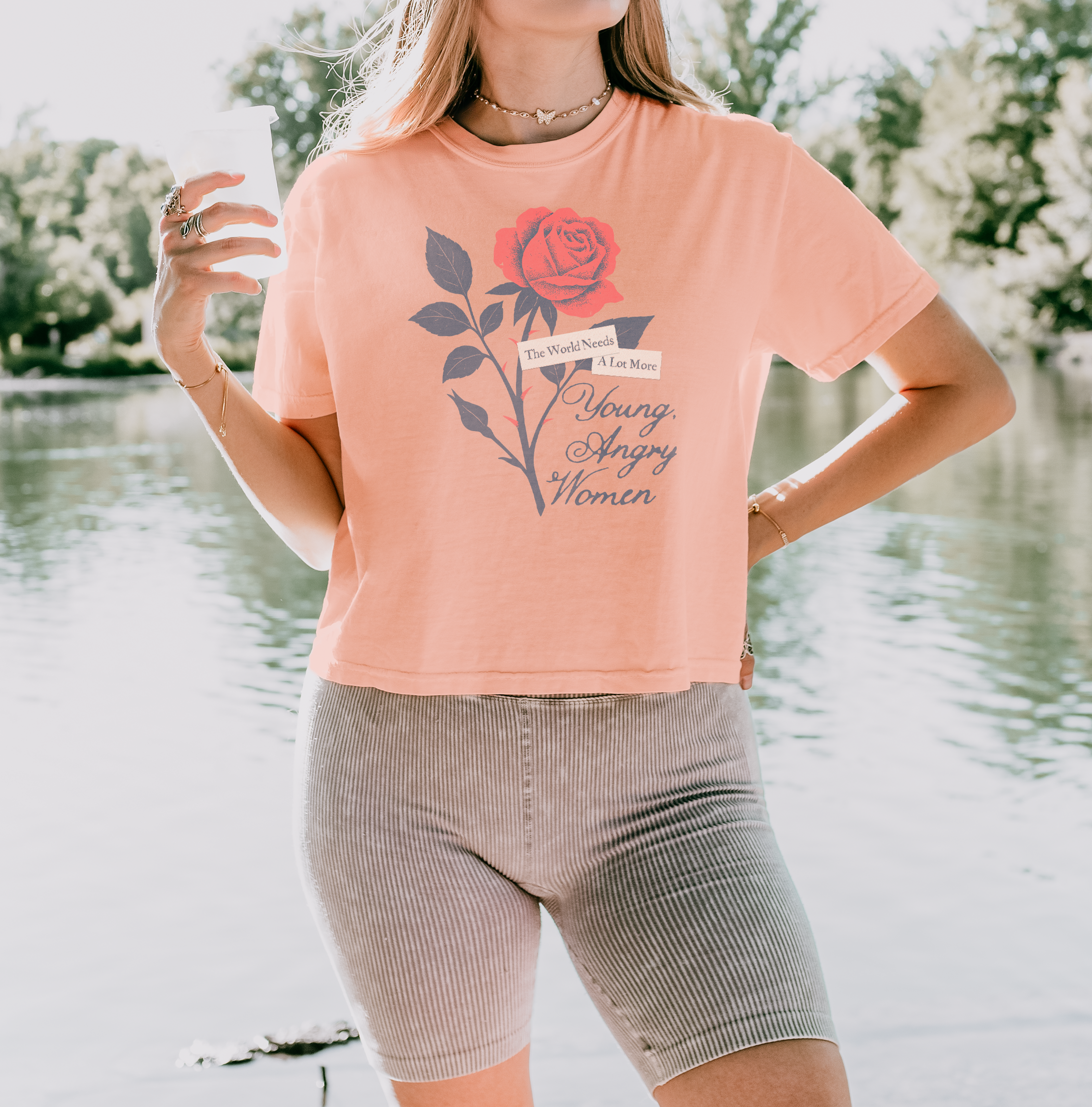 The World Needs Young, Angry Women Crop Top