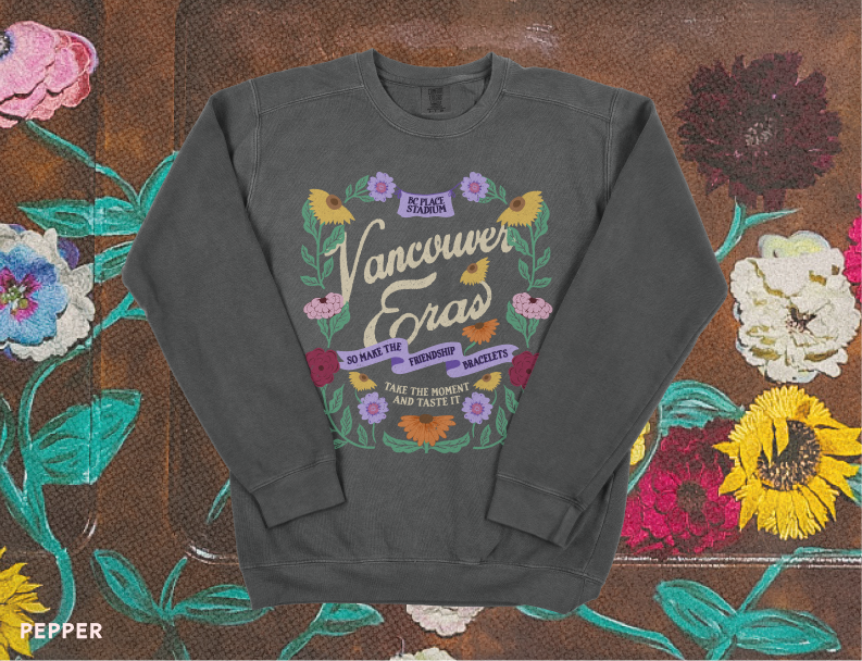 Vancouver Eras Floral Surprise Song Piano Lightweight Crewneck