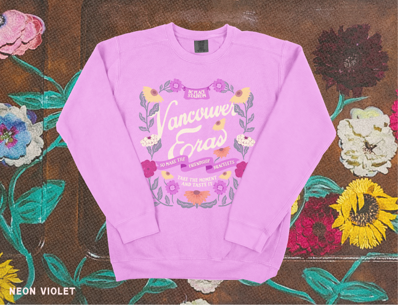 Vancouver Eras Floral Surprise Song Piano Lightweight Crewneck