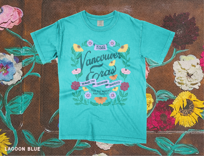 Vancouver Eras Tour Floral Surprise Song Piano Comfort Colors Tee