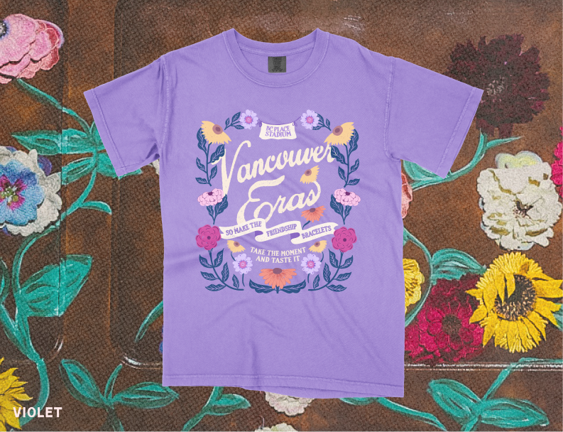 Vancouver Eras Tour Floral Surprise Song Piano Comfort Colors Tee