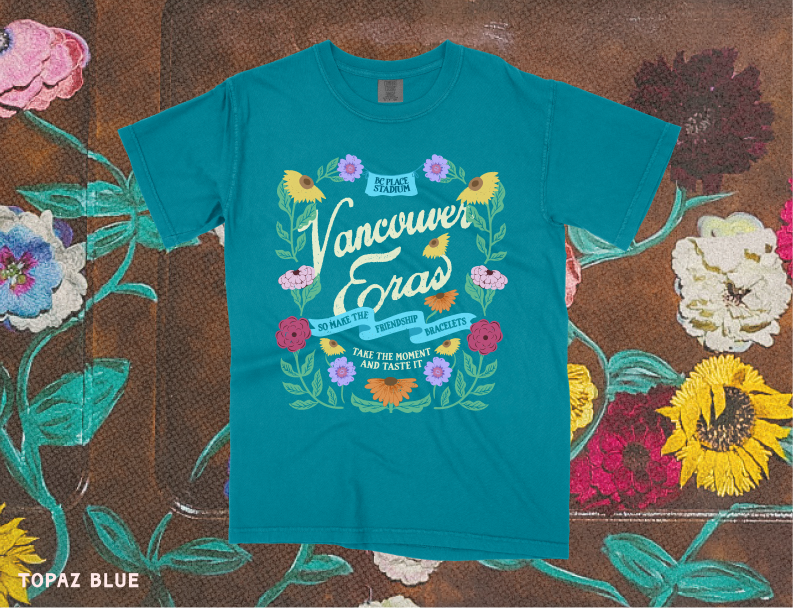 Vancouver Eras Tour Floral Surprise Song Piano Comfort Colors Tee