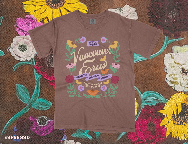 Vancouver Eras Tour Floral Surprise Song Piano Comfort Colors Tee