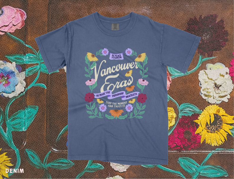 Vancouver Eras Tour Floral Surprise Song Piano Comfort Colors Tee