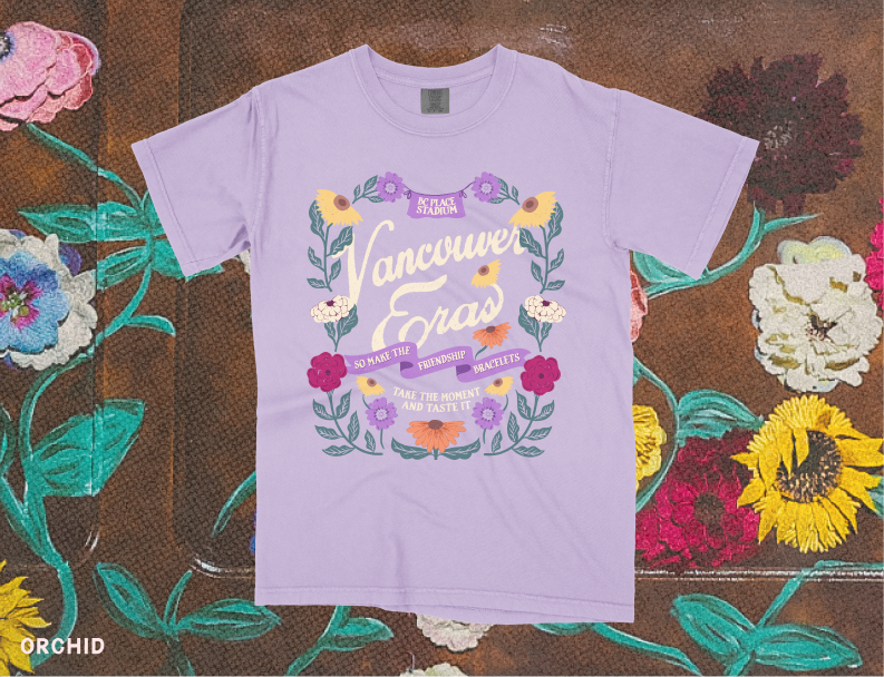 Vancouver Eras Tour Floral Surprise Song Piano Comfort Colors Tee