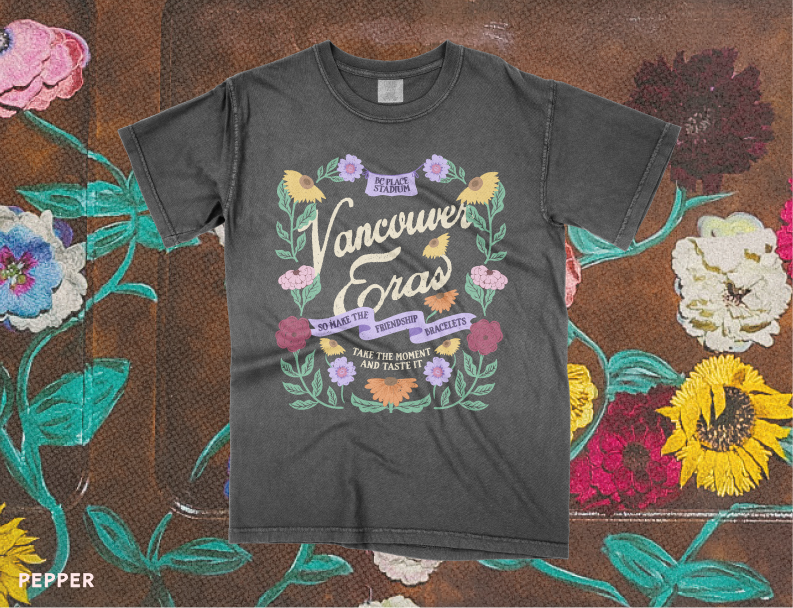 Vancouver Eras Tour Floral Surprise Song Piano Comfort Colors Tee