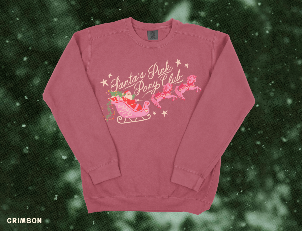 Santa's Pink Pony Club Crewneck