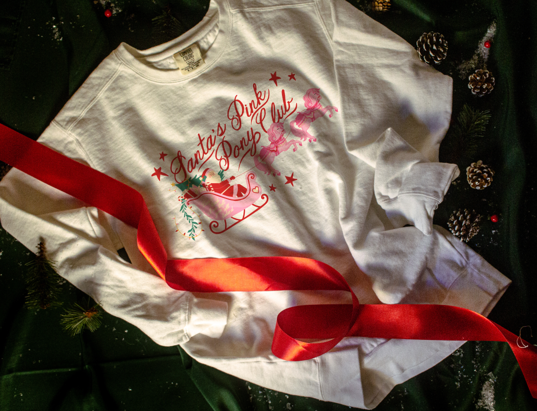 Santa's Pink Pony Club Crewneck