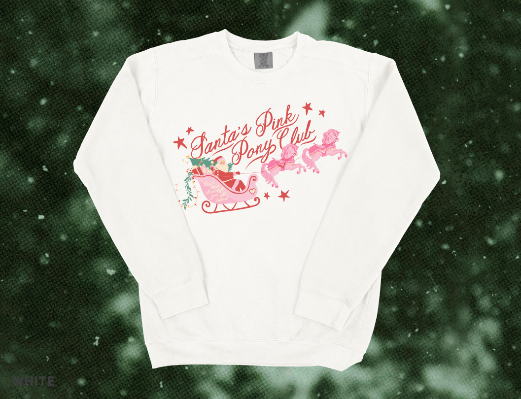 Santa's Pink Pony Club Crewneck