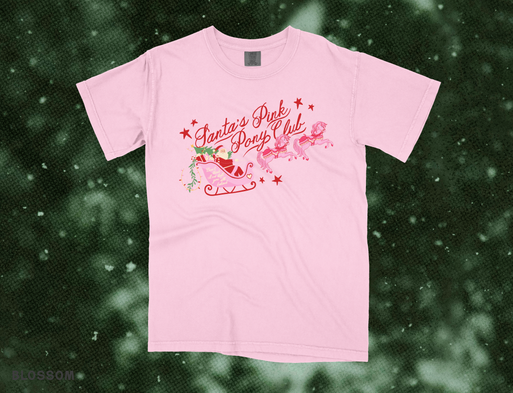 Santa's Pink Pony Club Tee