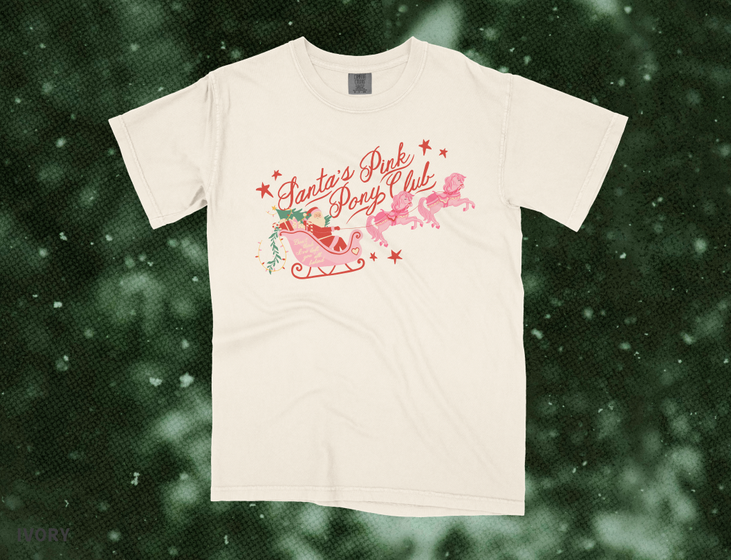 Santa's Pink Pony Club Tee