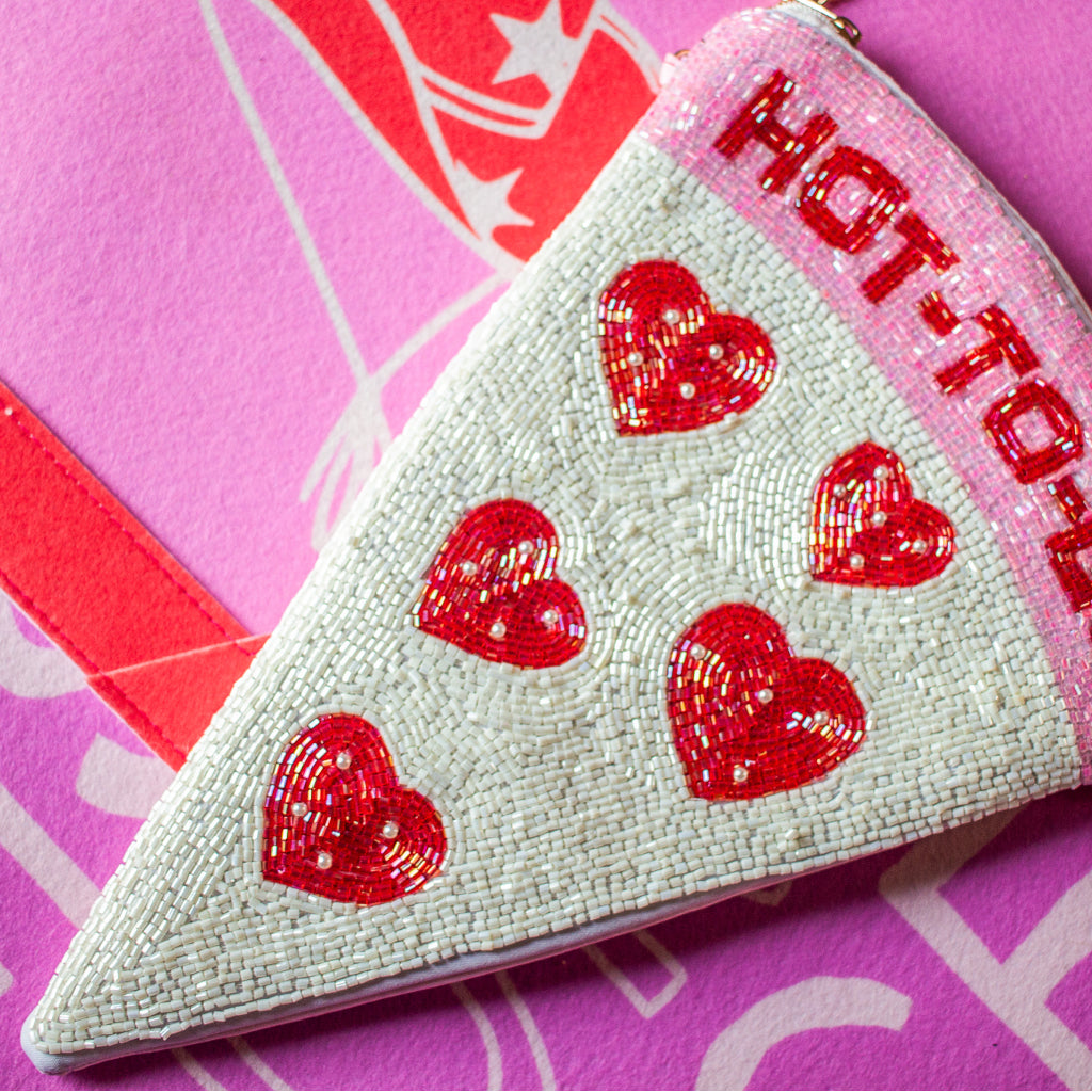 Hot-To-Go Beaded Pizza Purse