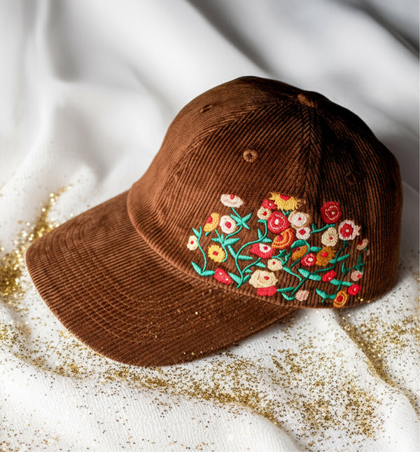 Floral Acoustic Piano Corduroy Dad Hat