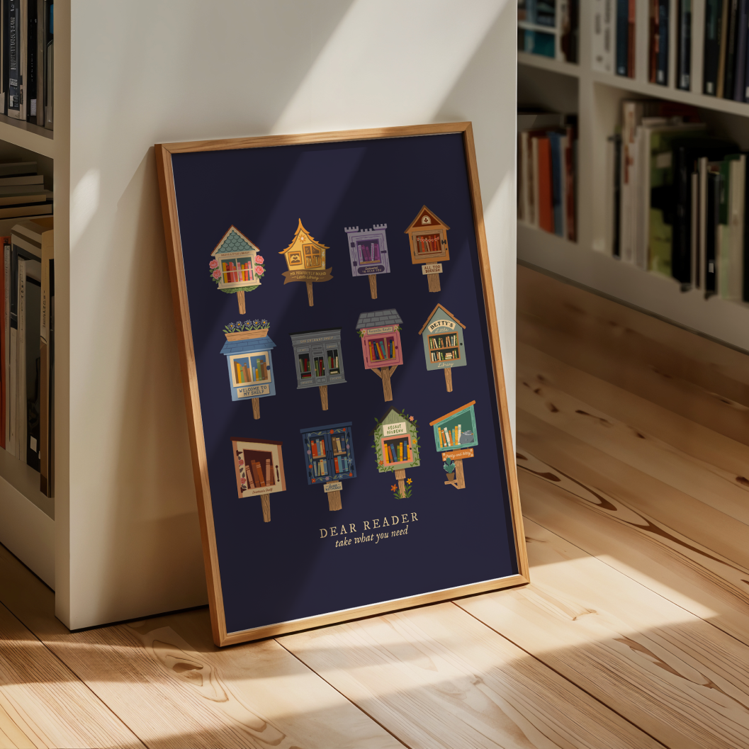 Navy Dear Reader Print