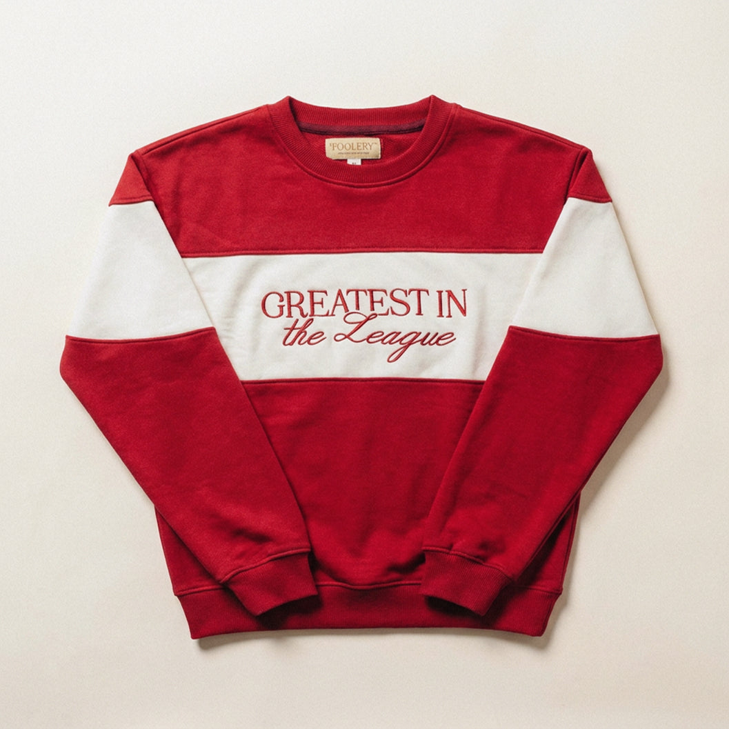 Red Game Day Varsity Crewneck (Mild Defect)