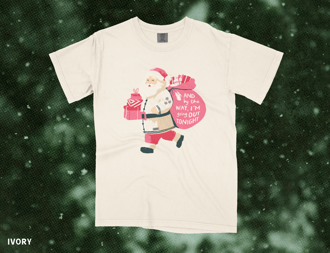 Kid's Bejeweled Santa Comfort Colors Tee