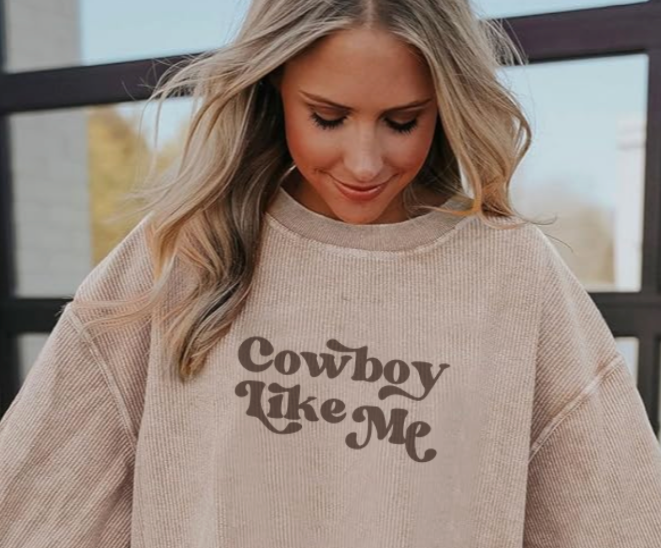 Cowboy Like Me Corduroy Ribbed Crewneck