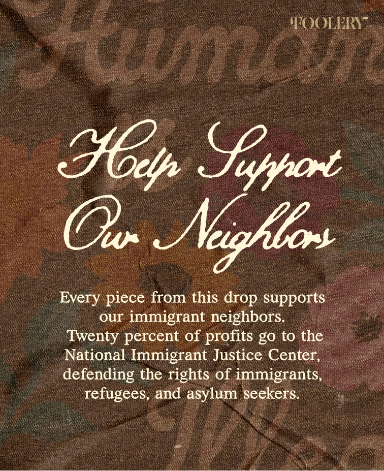 No Human is Illegal Floral Tee