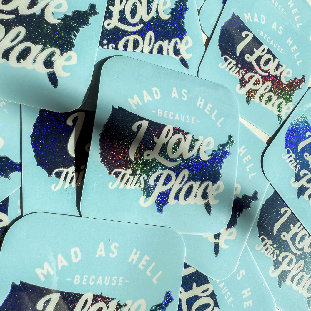 Mad as Hell Glitter Sticker