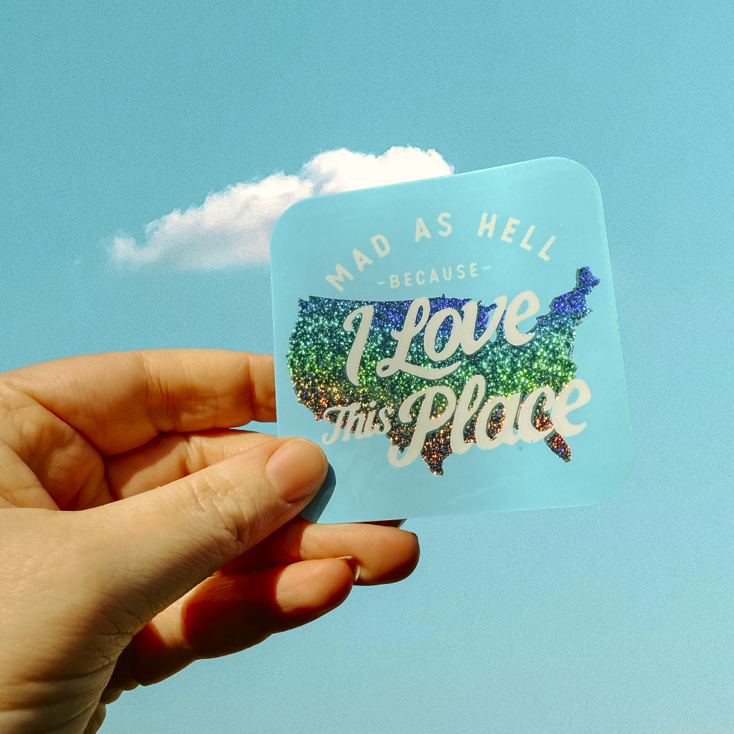 Mad as Hell Glitter Sticker