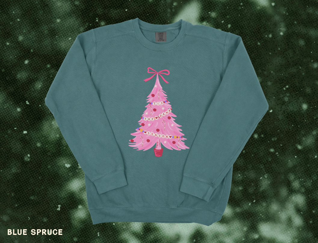 Tis The Season Christmas Tree Friendship Bracelets Comfort Colors Crewneck