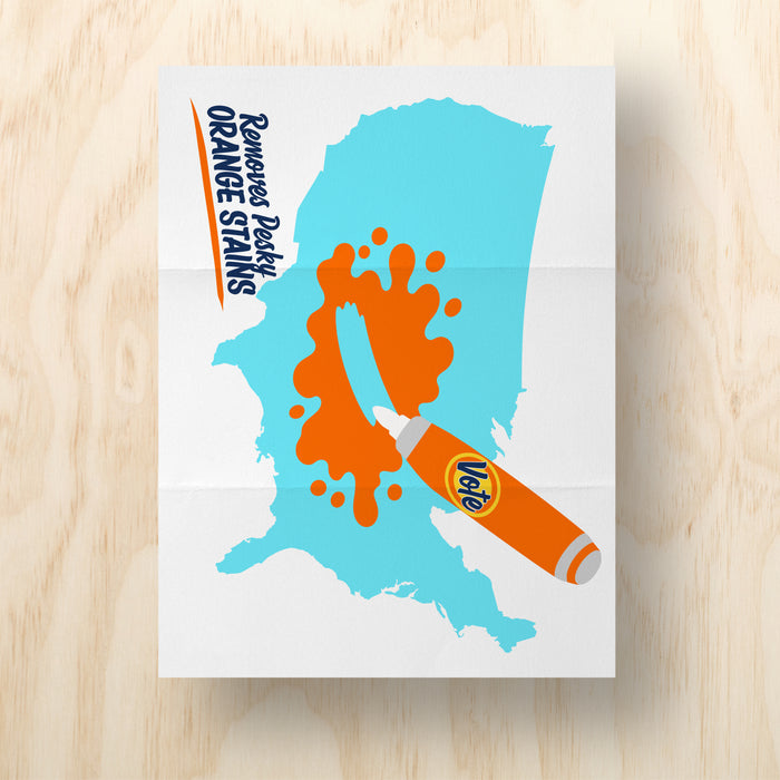 Removes Pesky Orange Stains Printable Protest Sign