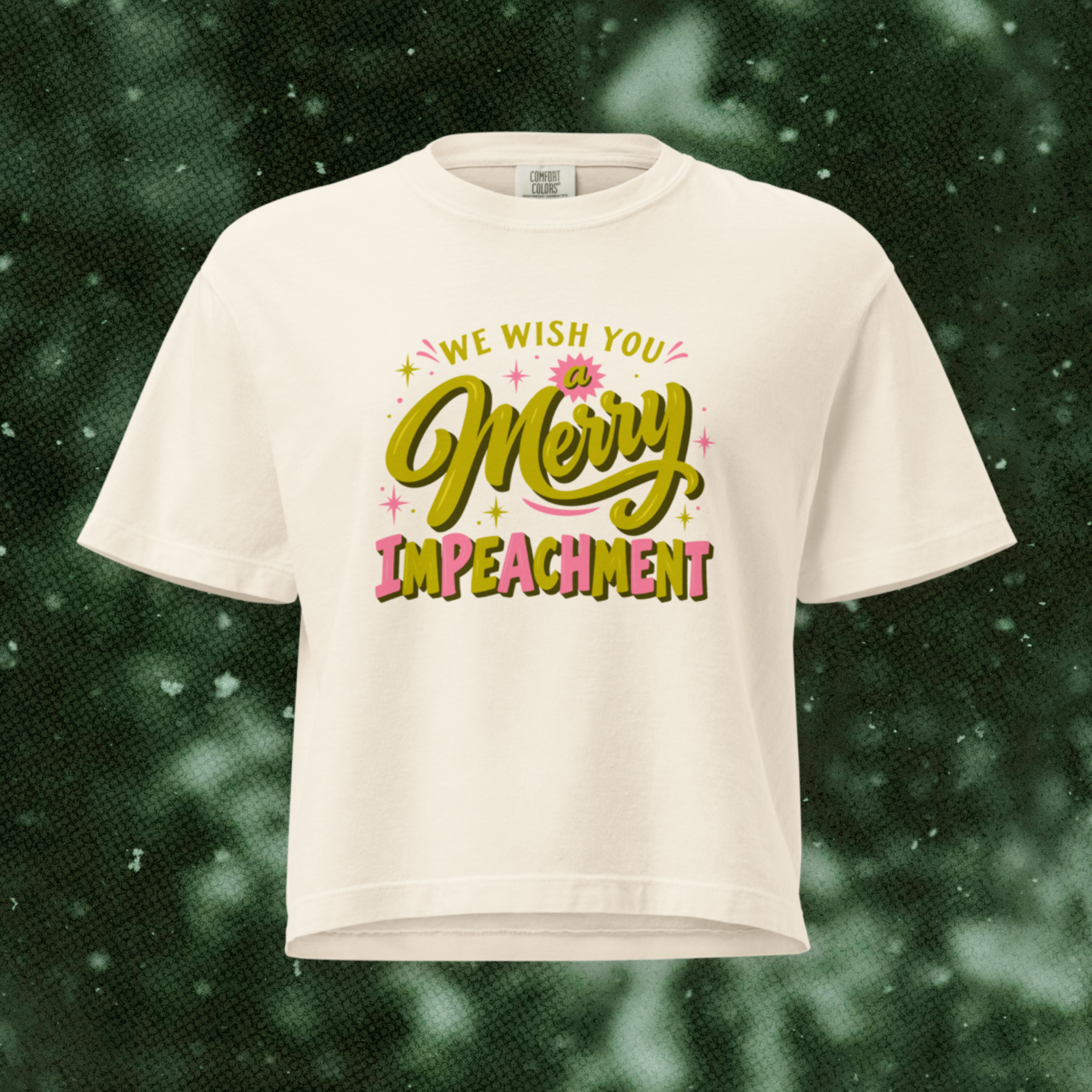 We Wish You a Merry Impeachment Boxy Tee in Ivory