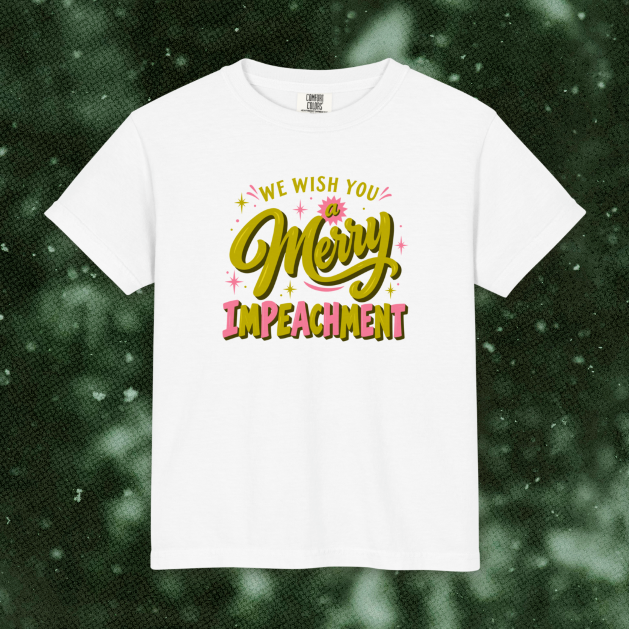 We Wish You a Merry Impeachment Youth Tee in White