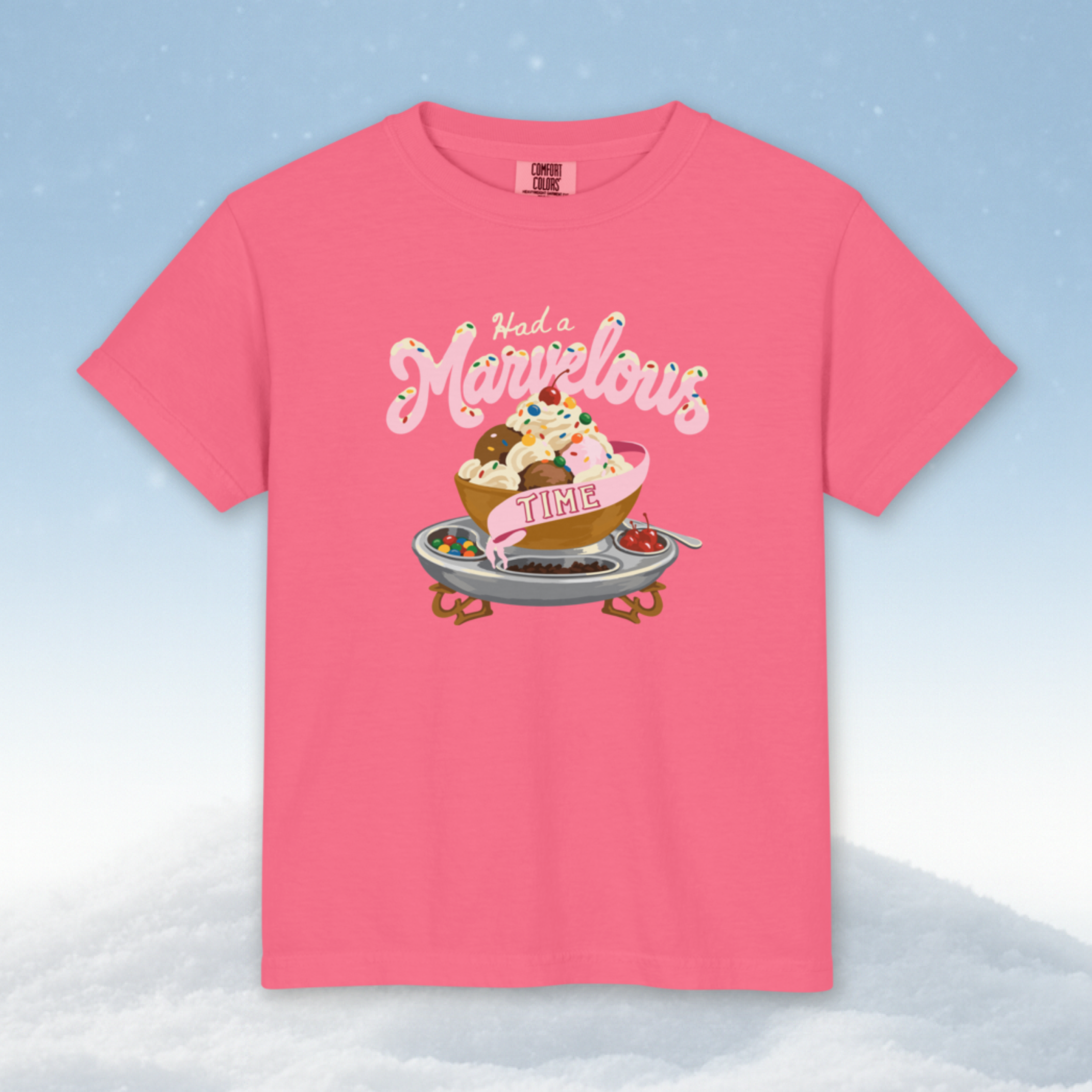 Had a Marvelous Time Sundae Youth Tee in Crunchberry