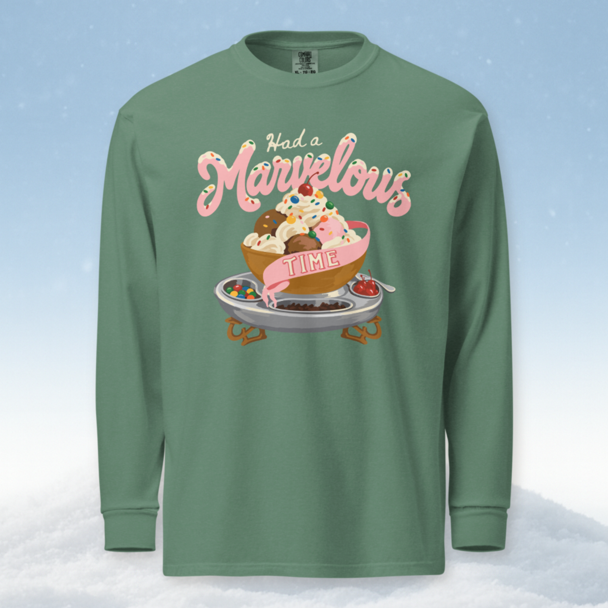 Had a Marvelous Time Sundae Long Sleeve in Light Green