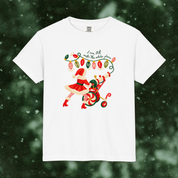 Shimmer Santa Youth Tee in White