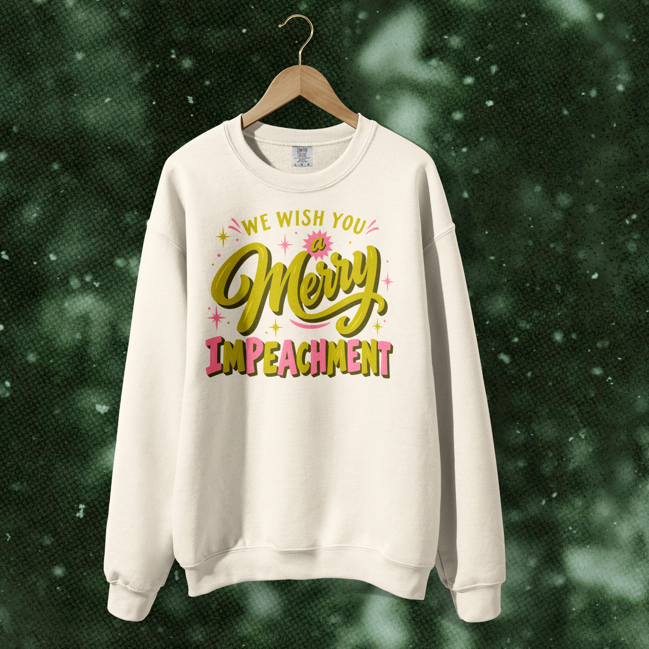 We Wish You a Merry Impeachment Crewneck in White