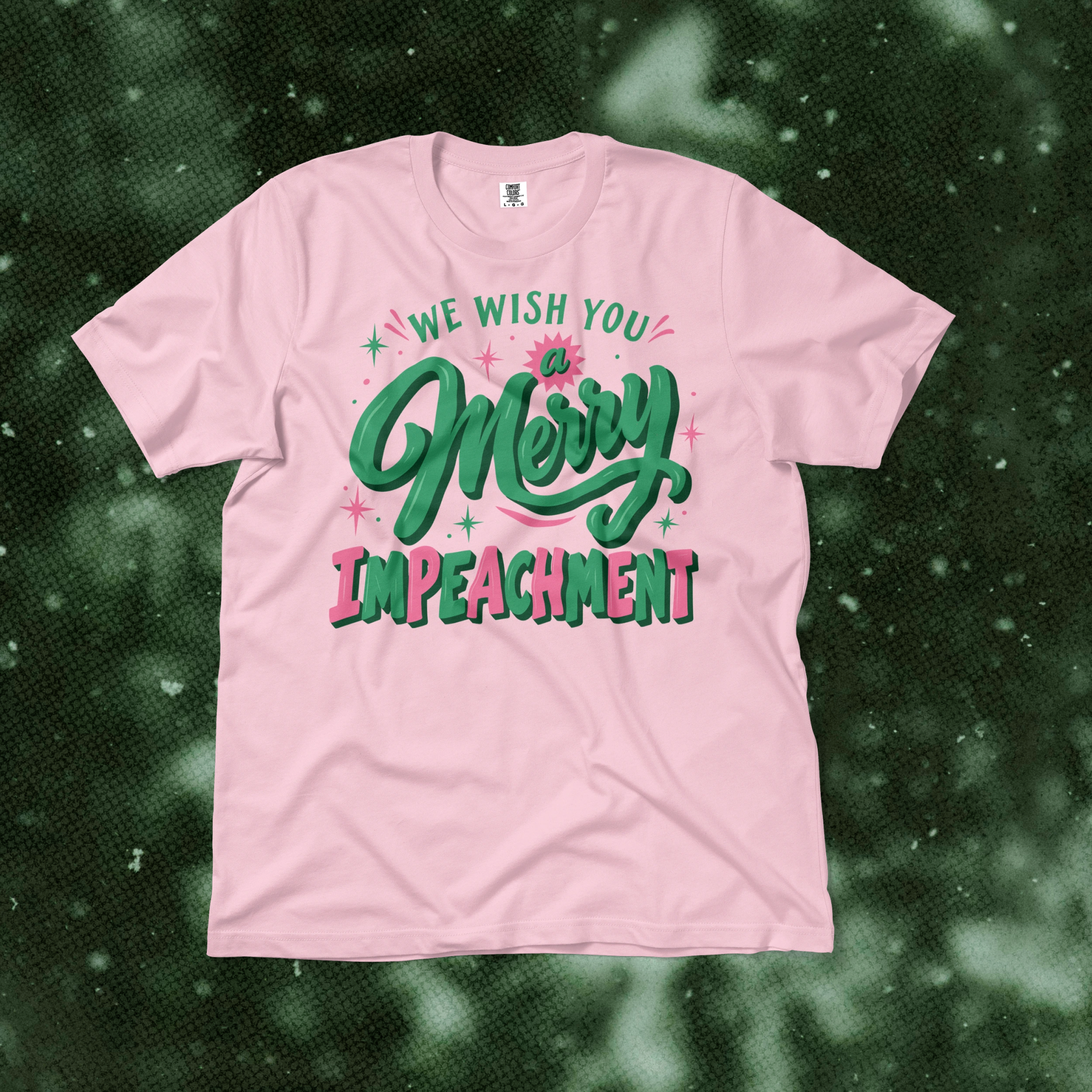 We Wish You a Merry Impeachment Tee in Blossom
