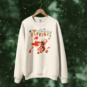 Shimmer Santa Crewneck in White