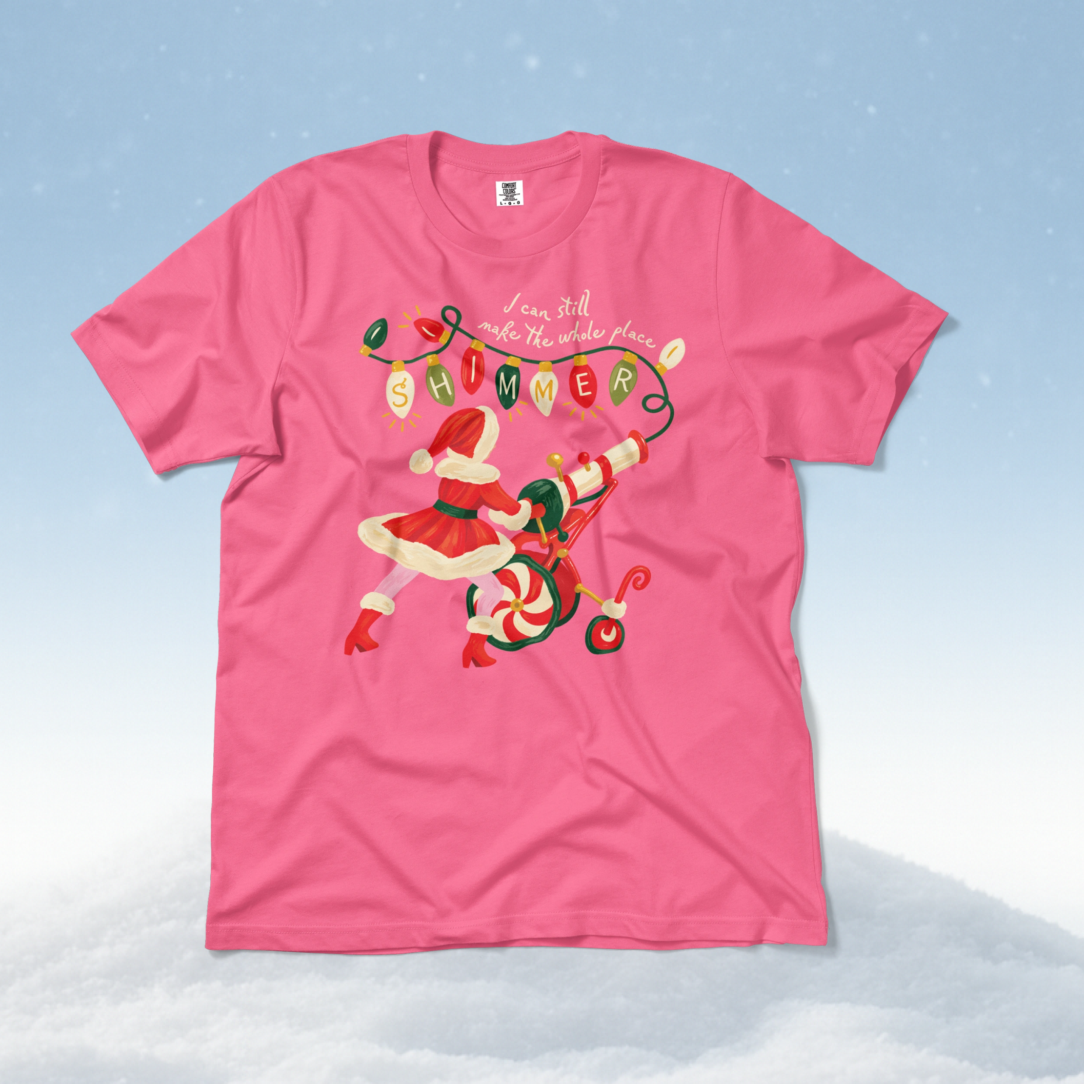 Shimmer Santa Tee in Crunchberry