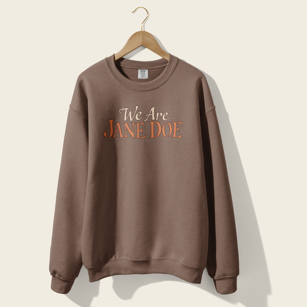 We are Jane Doe Lightweight Crewneck in Espresso