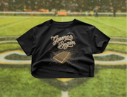 New Orleans Football Let The Games Begin Crop Tee in Black