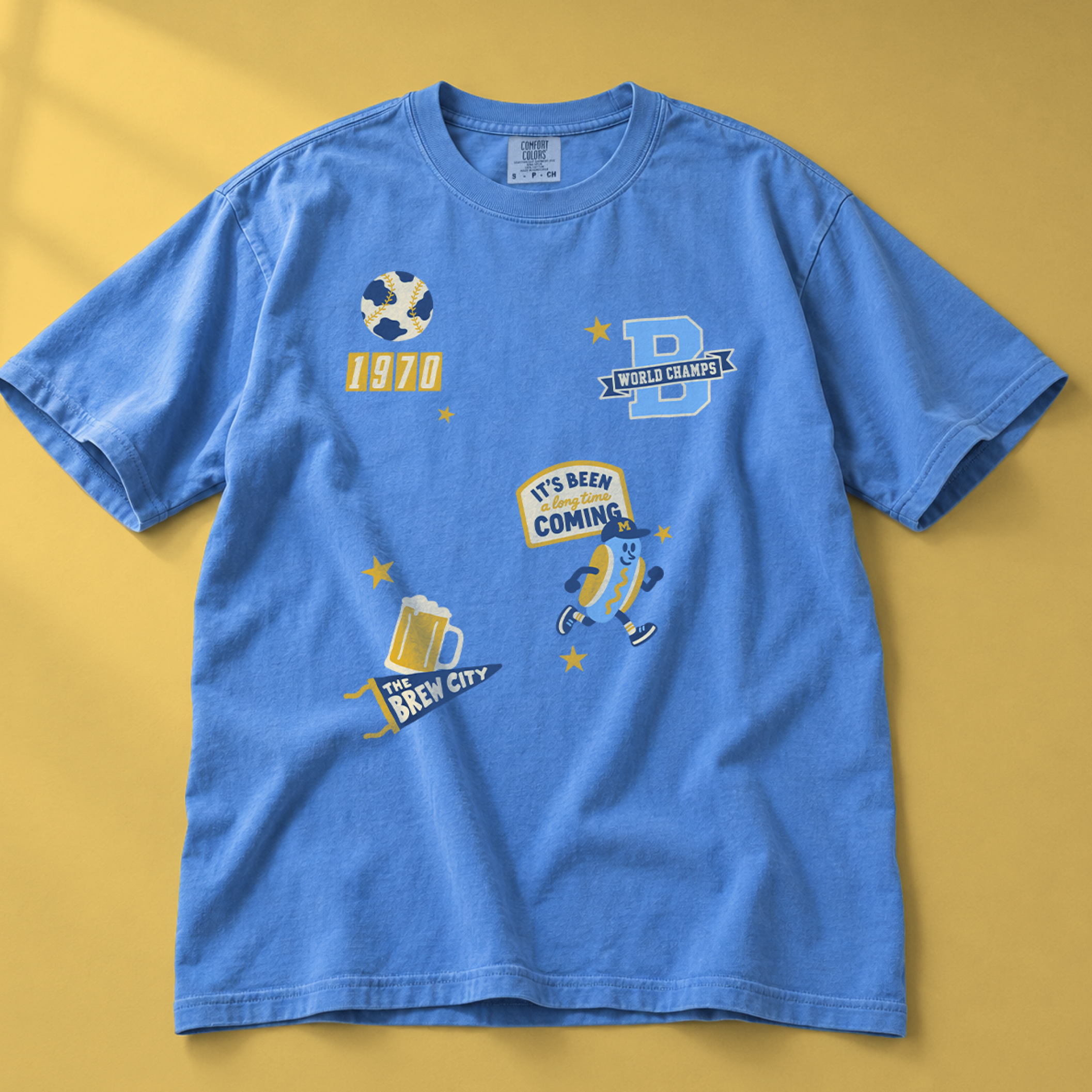 Long Live Milwaukee Tee in Flo Blue, front