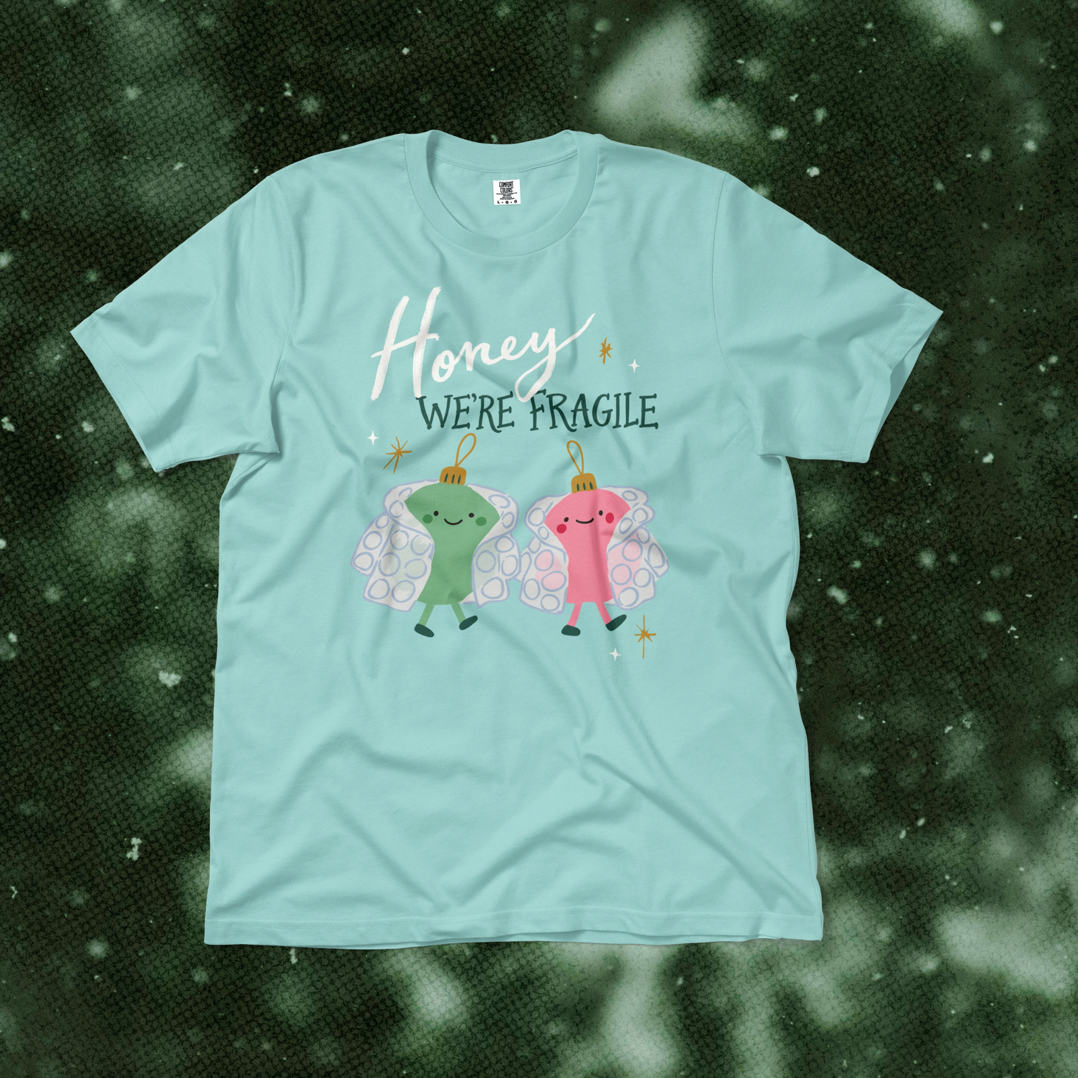 Honey We're Fragile Tee in Chalky Mint