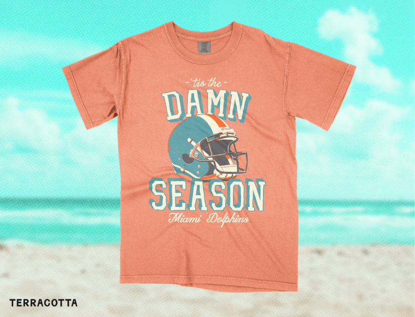 Miami Football 'Tis the Season Tee in Terracotta