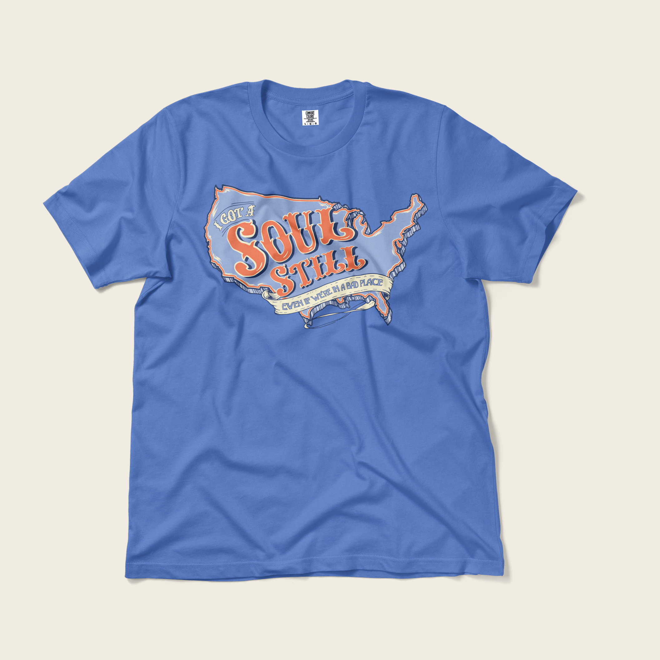 I Got a Soul Still Tee in Flo Blue