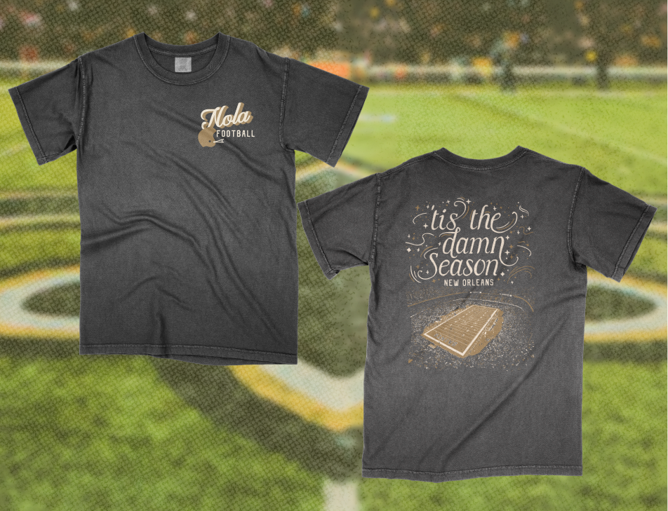 'Tis the Season New Orleans Football Caesars Superdome Tee in Graphite