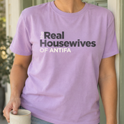 The Real Housewives of Antifa Tee in Orchid, on model