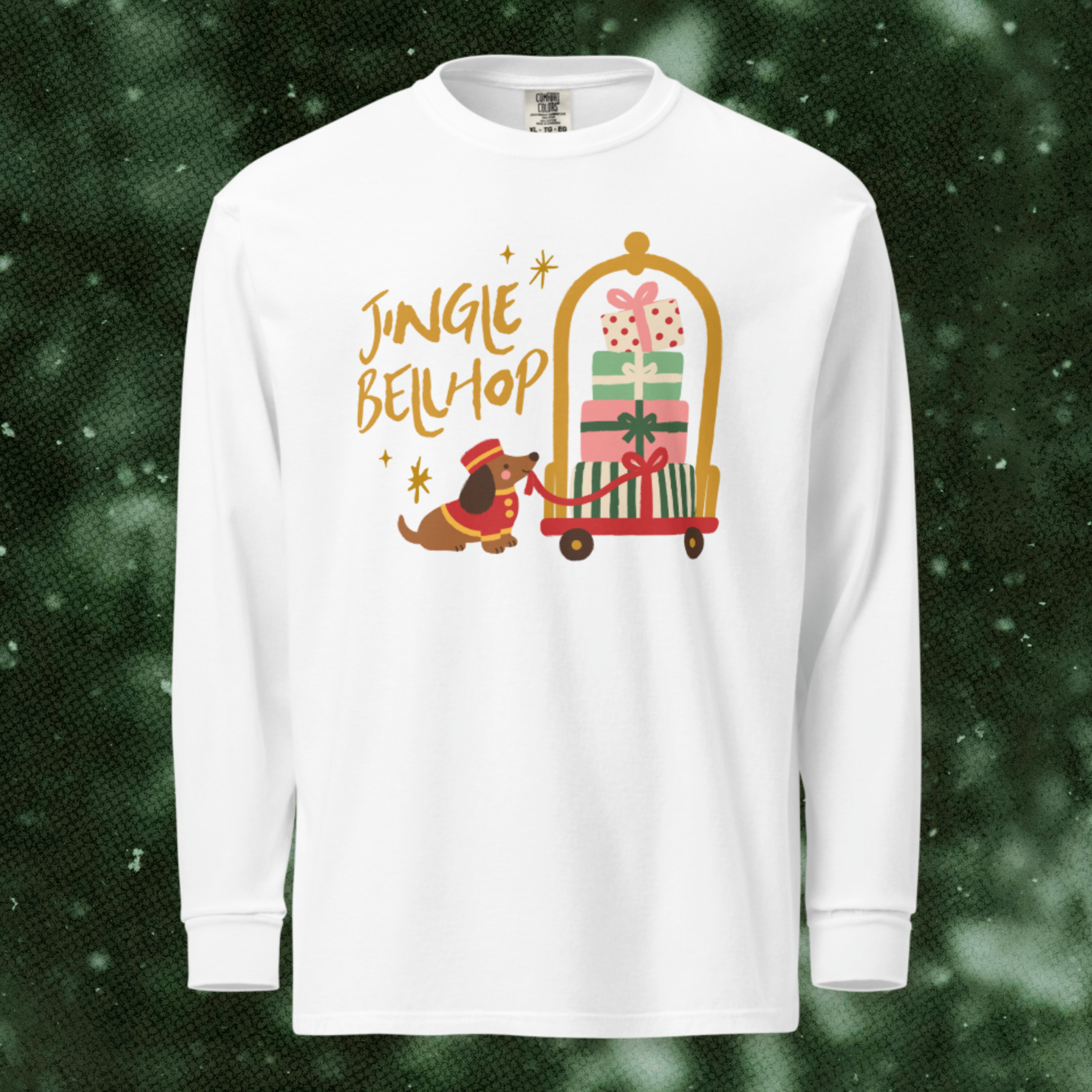 Jingle Bellhop Long Sleeve Tee in White
