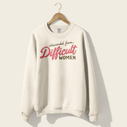 Descended From Difficult Women Crewneck in White