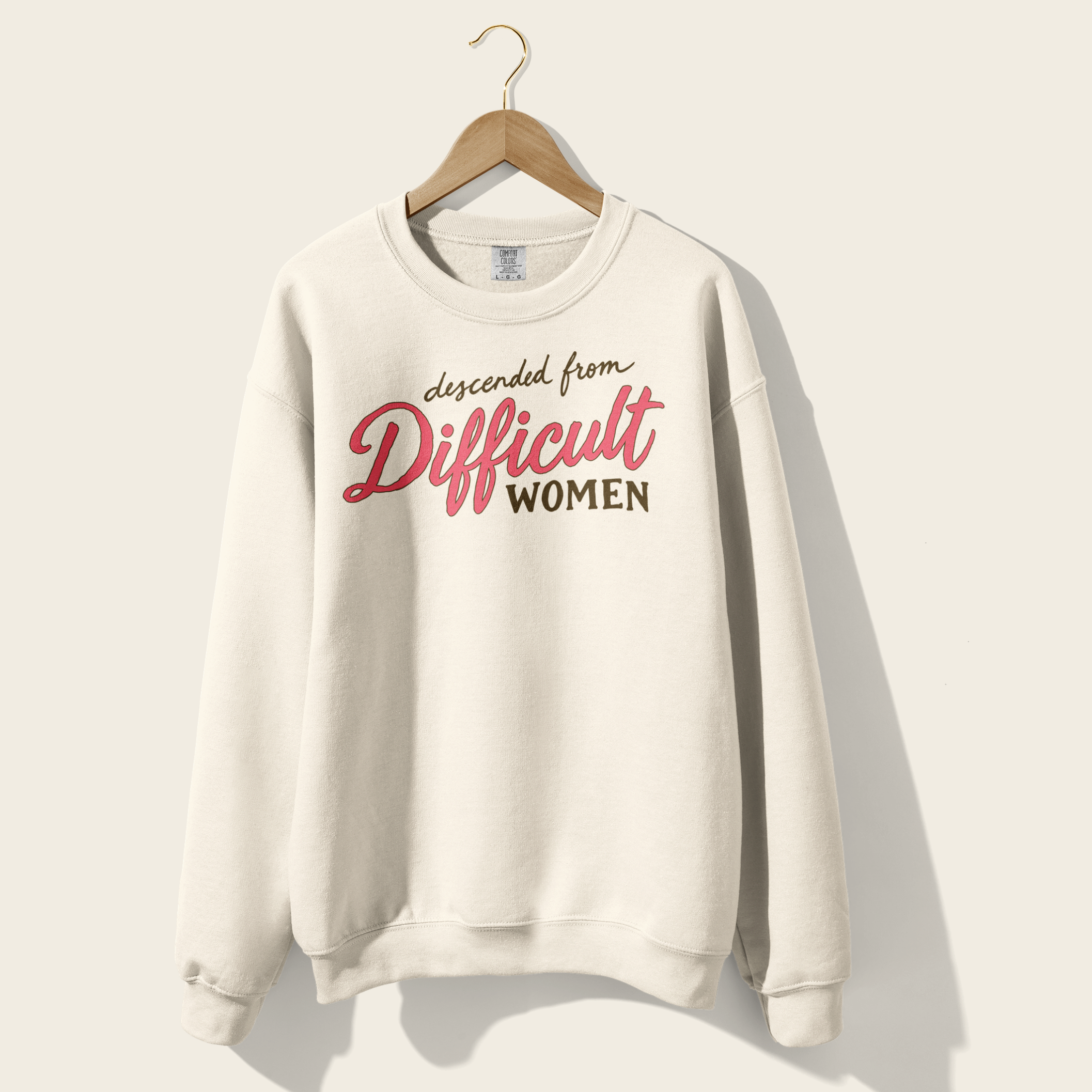 Descended From Difficult Women Crewneck in White