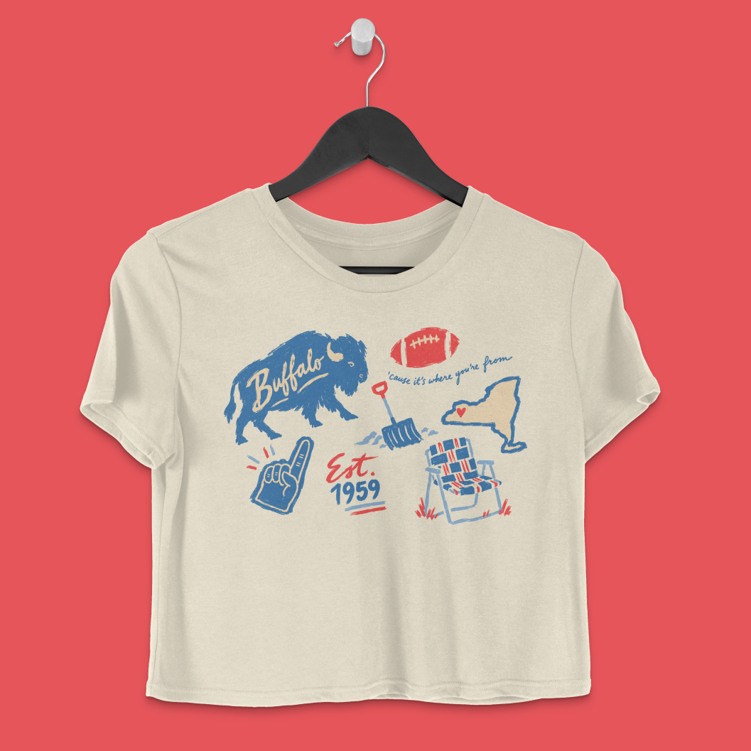 Buffalo Forever Boxy Tee in Ivory