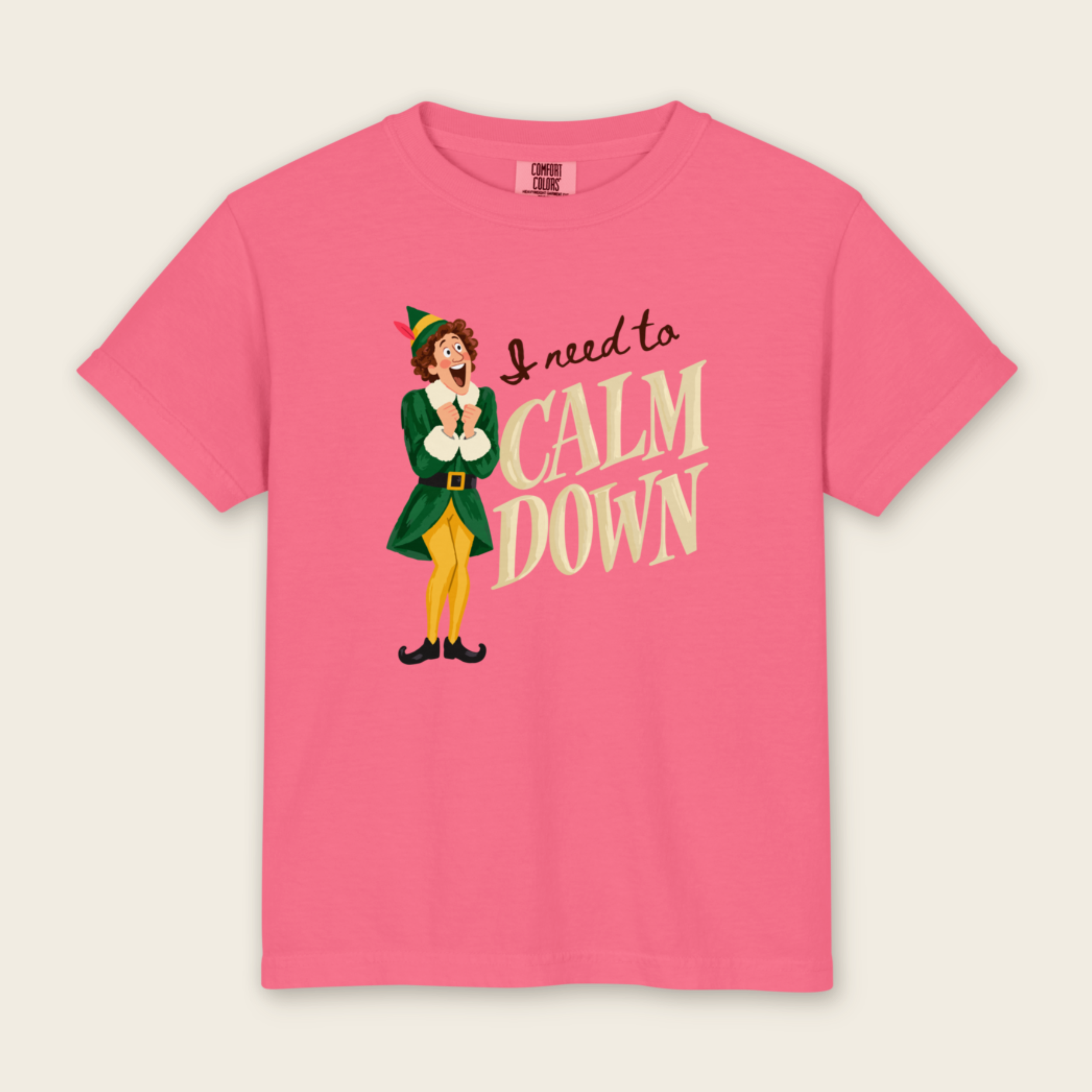 Kid's I Need to Calm Down Tee in Crunchberry