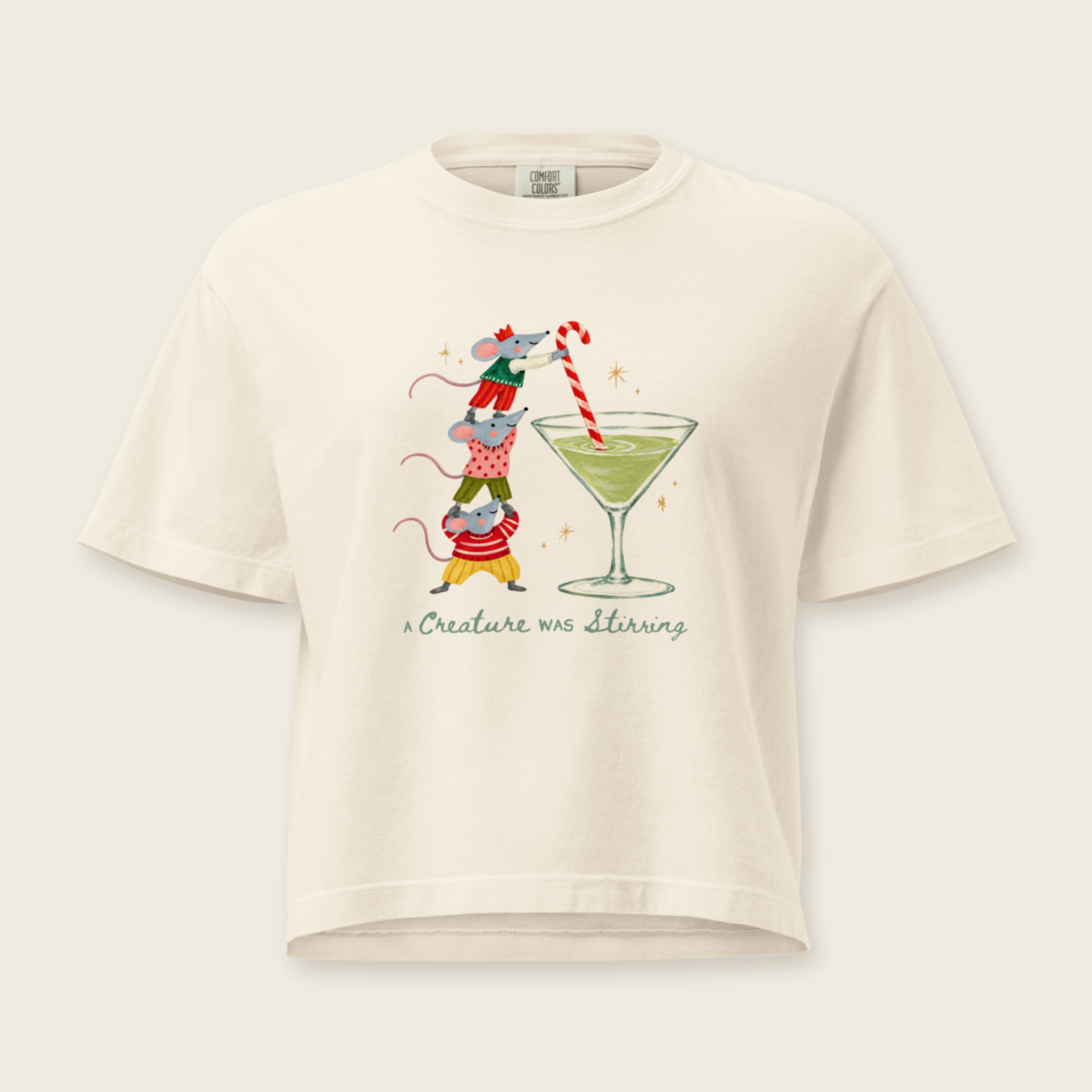 A Creature Was Stirring Boxy Tee in Ivory